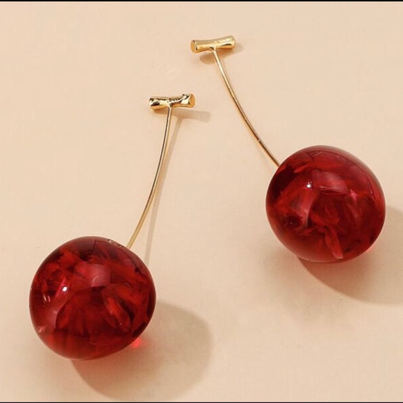 Cherry Drop Earrings - Picture 2 of 2